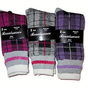 6 Pairs Womens Heavyweight Wool Blend Socks Shoe 5-9